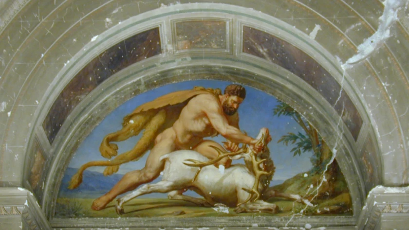 Adolf Schmidt, Herkules besiegt die goldbekrönte Hirschkuh