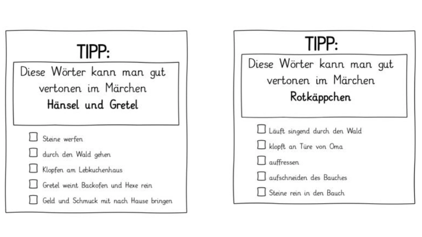 Tipps zum Finden passender Wörter