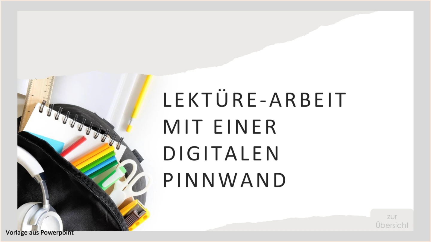 Präsentation: Lektürearbeit mit einer digitalen Pinnwand