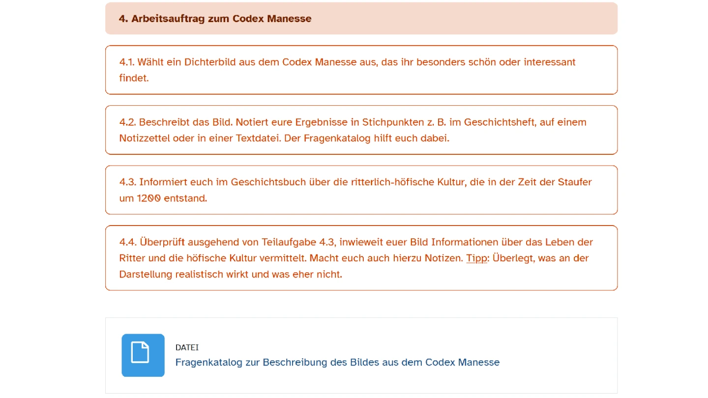 Einblick in Arbeitsauftrag 4