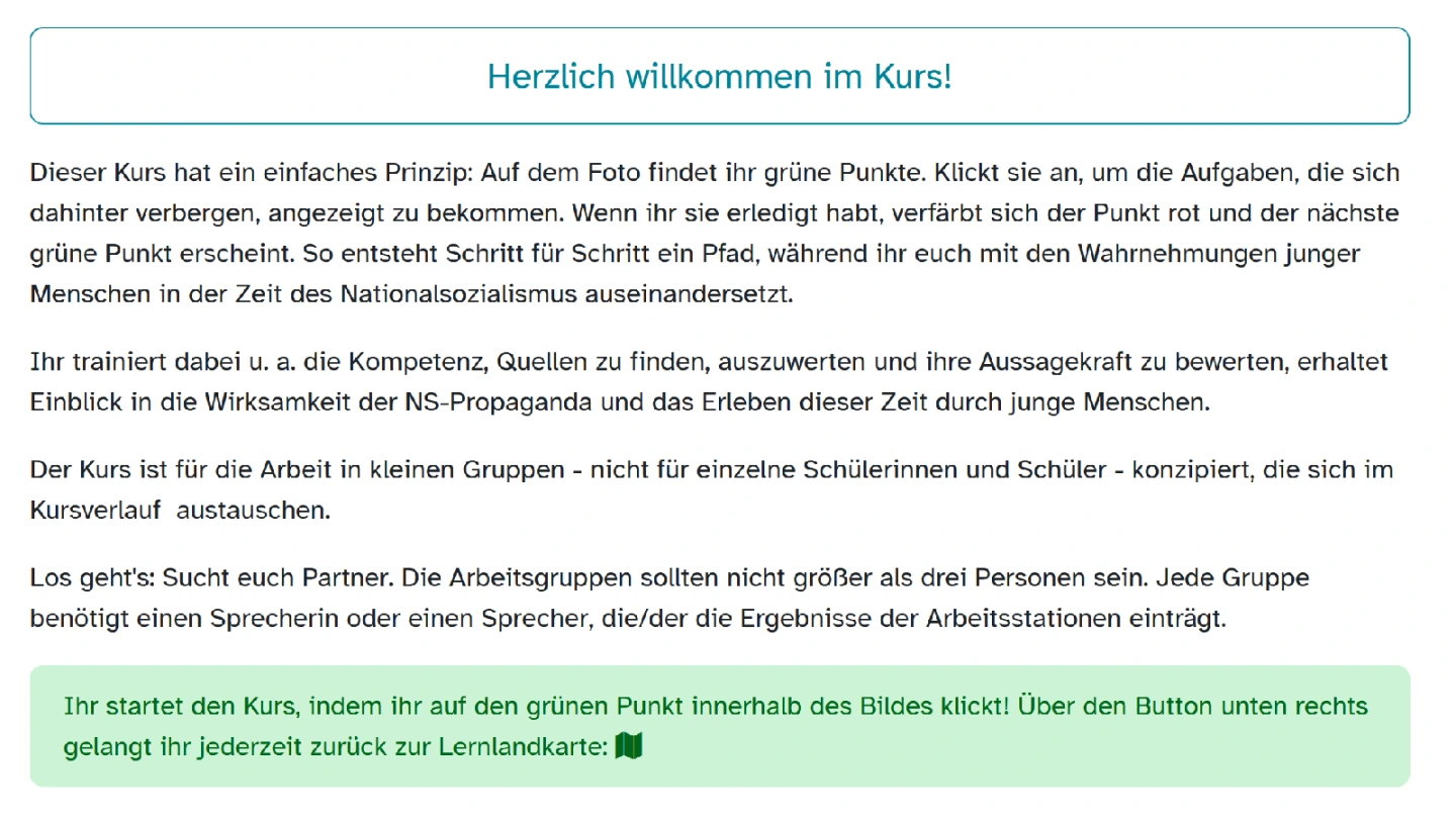 Blick in den teachSHARE-Kurs Startseite