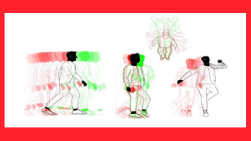 Titelbild Stop-Motion Zeichnungen einer Figur in Bewegung