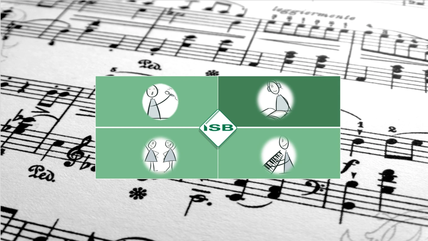 Notenbild mit ISB-Logo
